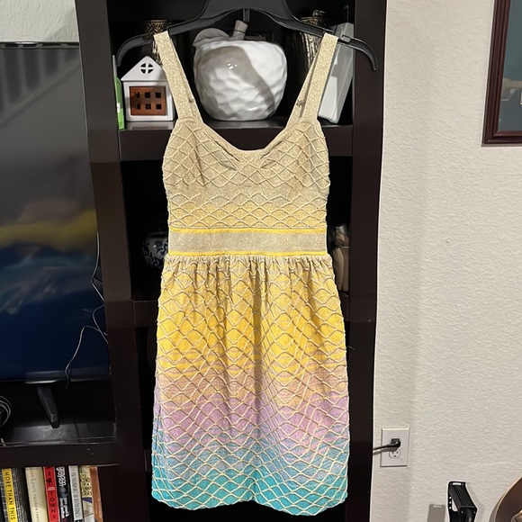 Missoni Dress 44 Gold Ombré Knit Patterned Sheath - Picture 6 of 11